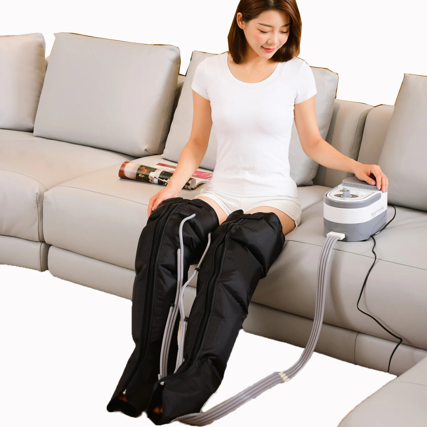 6 Cavity Air Compression Foot Massage Leg Vibration Physics Therapy Pain Relief Arm Waist Pneumatic Air Beauty Health Device
