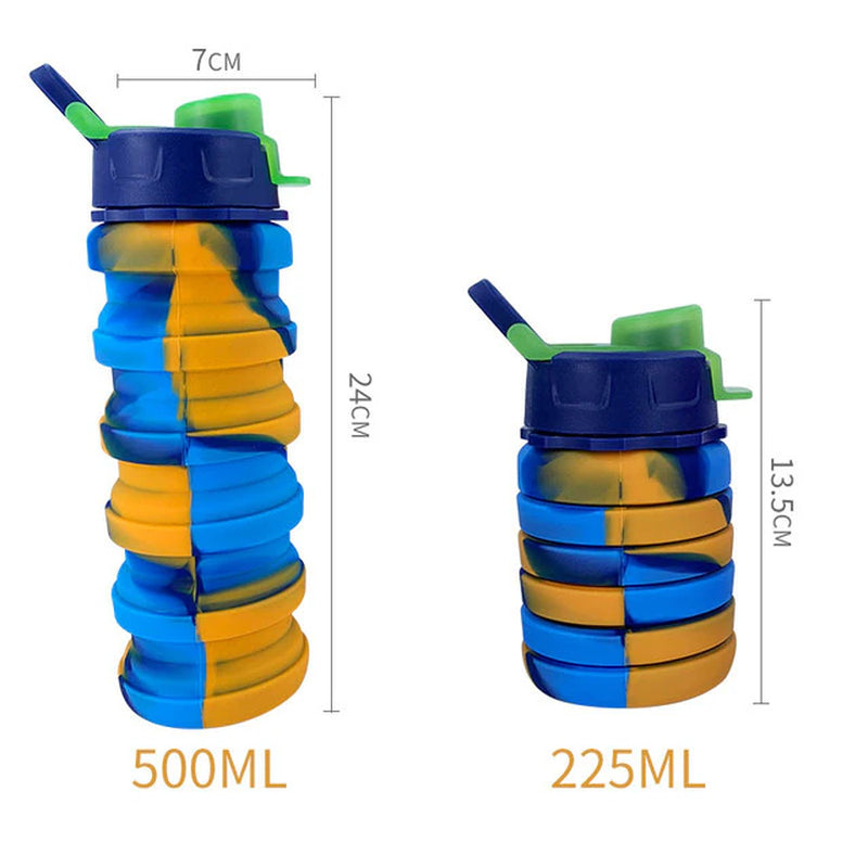 New Portable Silicone Water Bottle Retractable Folding Coffee Bottle Cups E Outdoor Travel Tools Collapsible Sport Bottles