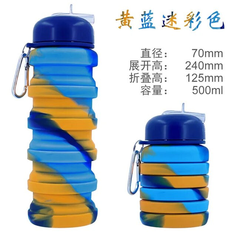 New Portable Silicone Water Bottle Retractable Folding Coffee Bottle Cups E Outdoor Travel Tools Collapsible Sport Bottles