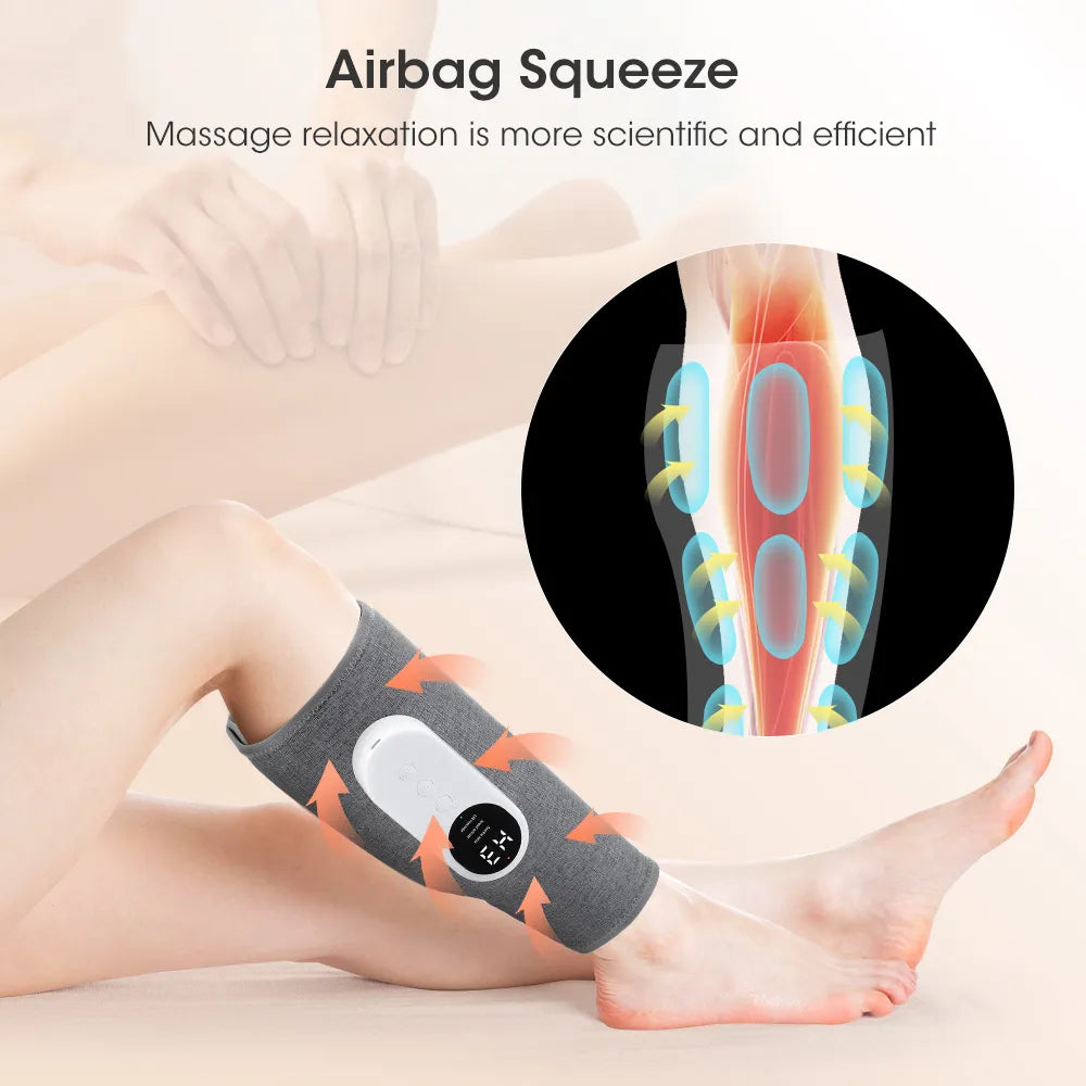 360° Air Pressure Calf Massager Presotherapy Machine 3 Mode Foot Leg Muscle Relaxation Promote Blood Circulation Relieve Pain