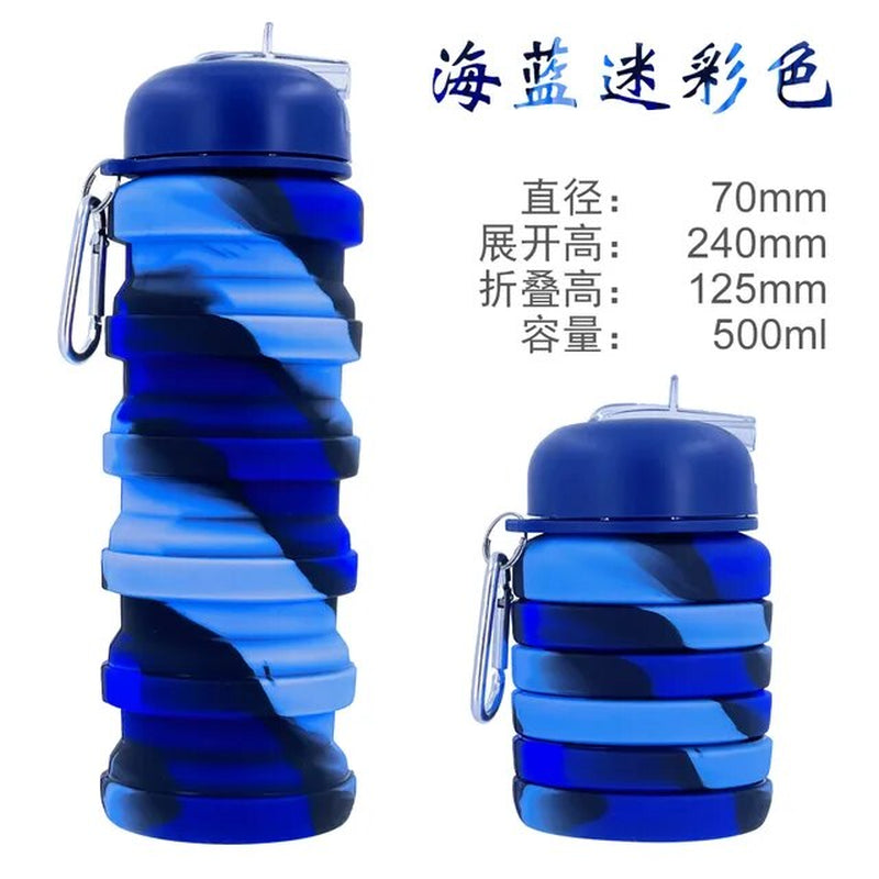 New Portable Silicone Water Bottle Retractable Folding Coffee Bottle Cups E Outdoor Travel Tools Collapsible Sport Bottles