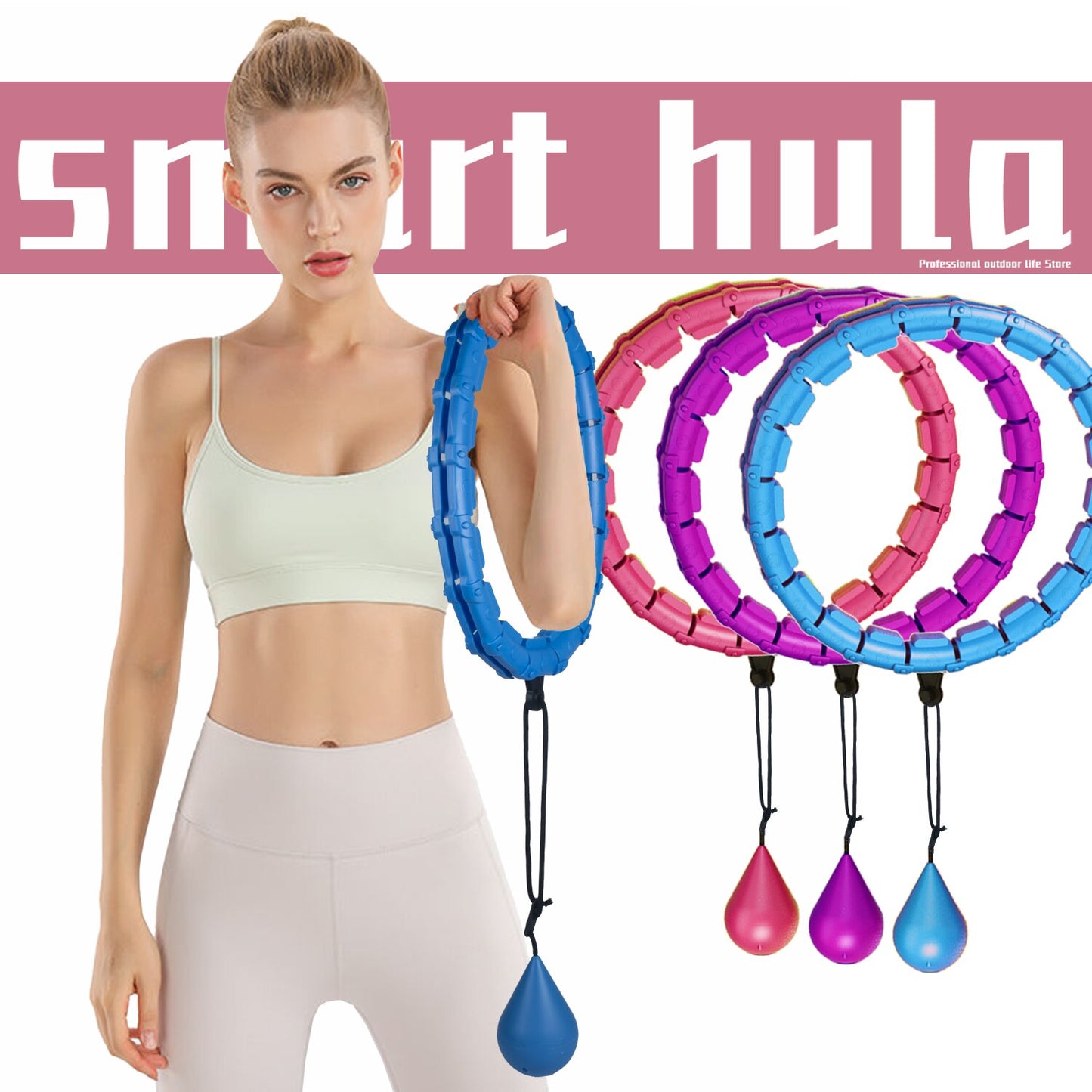 Adjustable 24-28 Sections Fitness Smart Sport Hoop