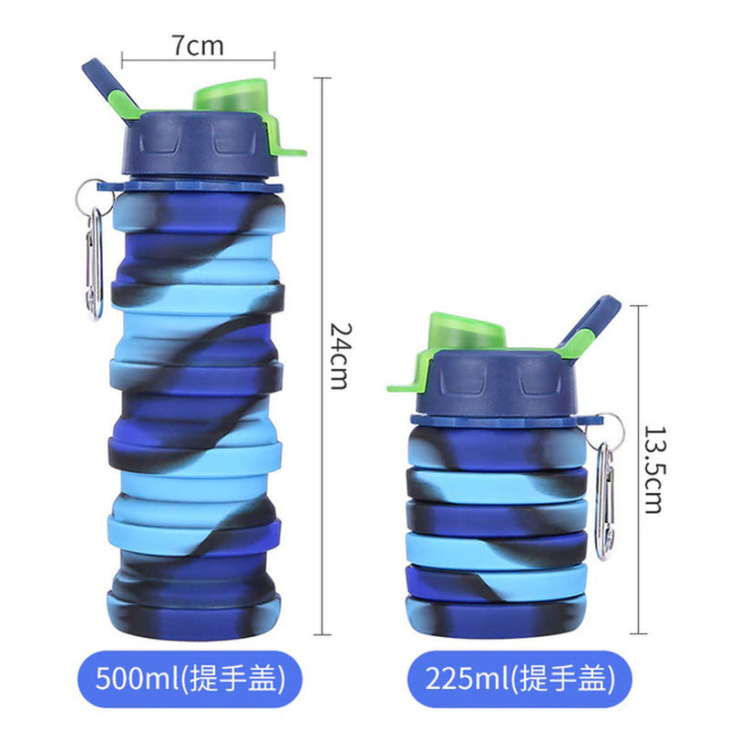 New Portable Silicone Water Bottle Retractable Folding Coffee Bottle Cups E Outdoor Travel Tools Collapsible Sport Bottles