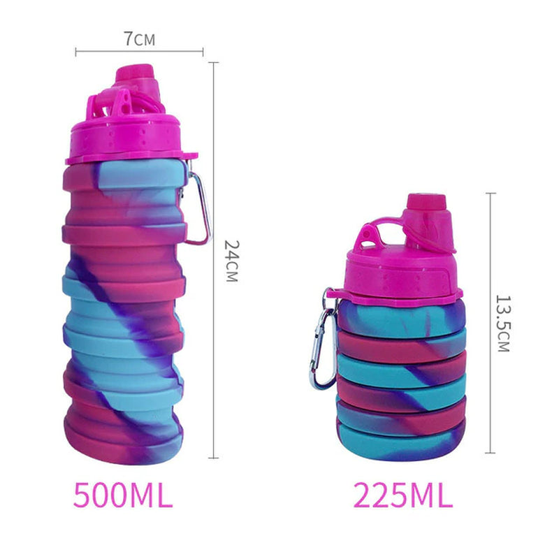 New Portable Silicone Water Bottle Retractable Folding Coffee Bottle Cups E Outdoor Travel Tools Collapsible Sport Bottles