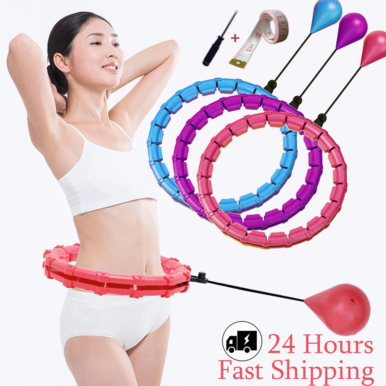 Adjustable 24-28 Sections Fitness Smart Sport Hoop