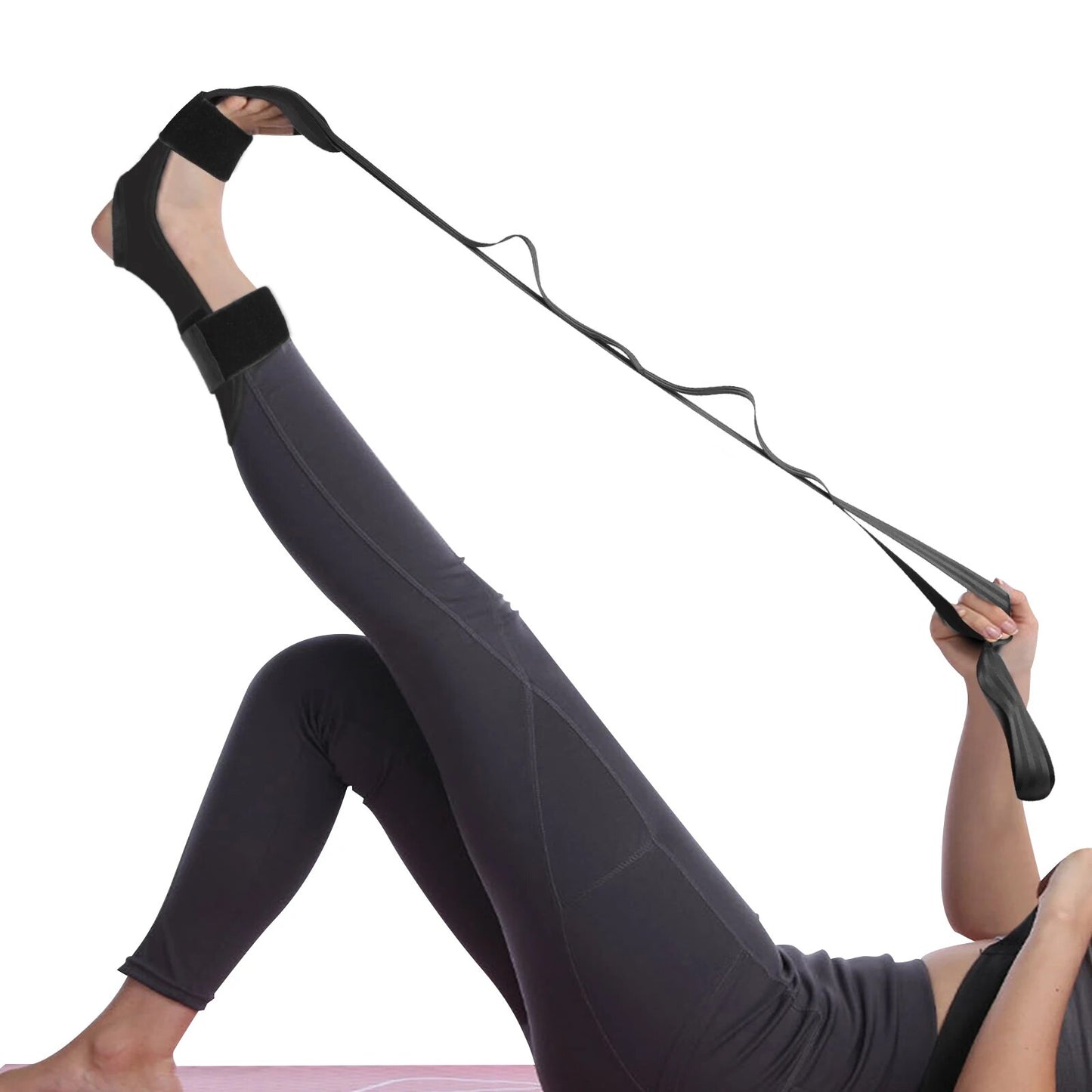VIDELLY Foot Stretcher and Leg Stretcher Strap Bundle Yoga Rehabilitation  Stretching Strap Foot Drop Correction Leg Stretch Band Improve Flexibility