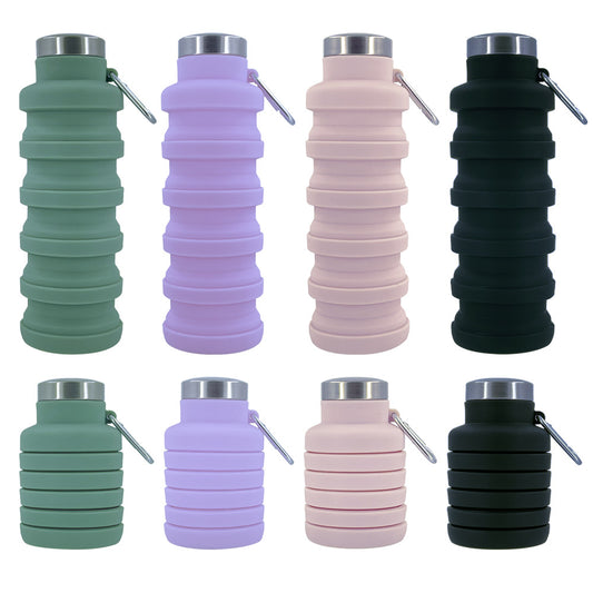 New Portable Silicone Water Bottle Retractable Folding Coffee Bottle Cups E Outdoor Travel Tools Collapsible Sport Bottles