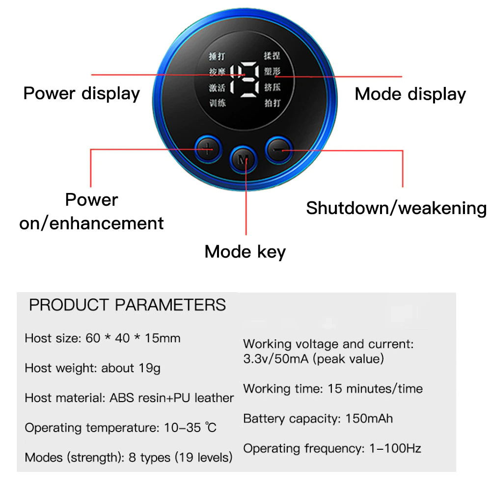 LCD Display EMS Neck Stretcher Electric Massager 8 Mode Cervical Massa –  TekDukan