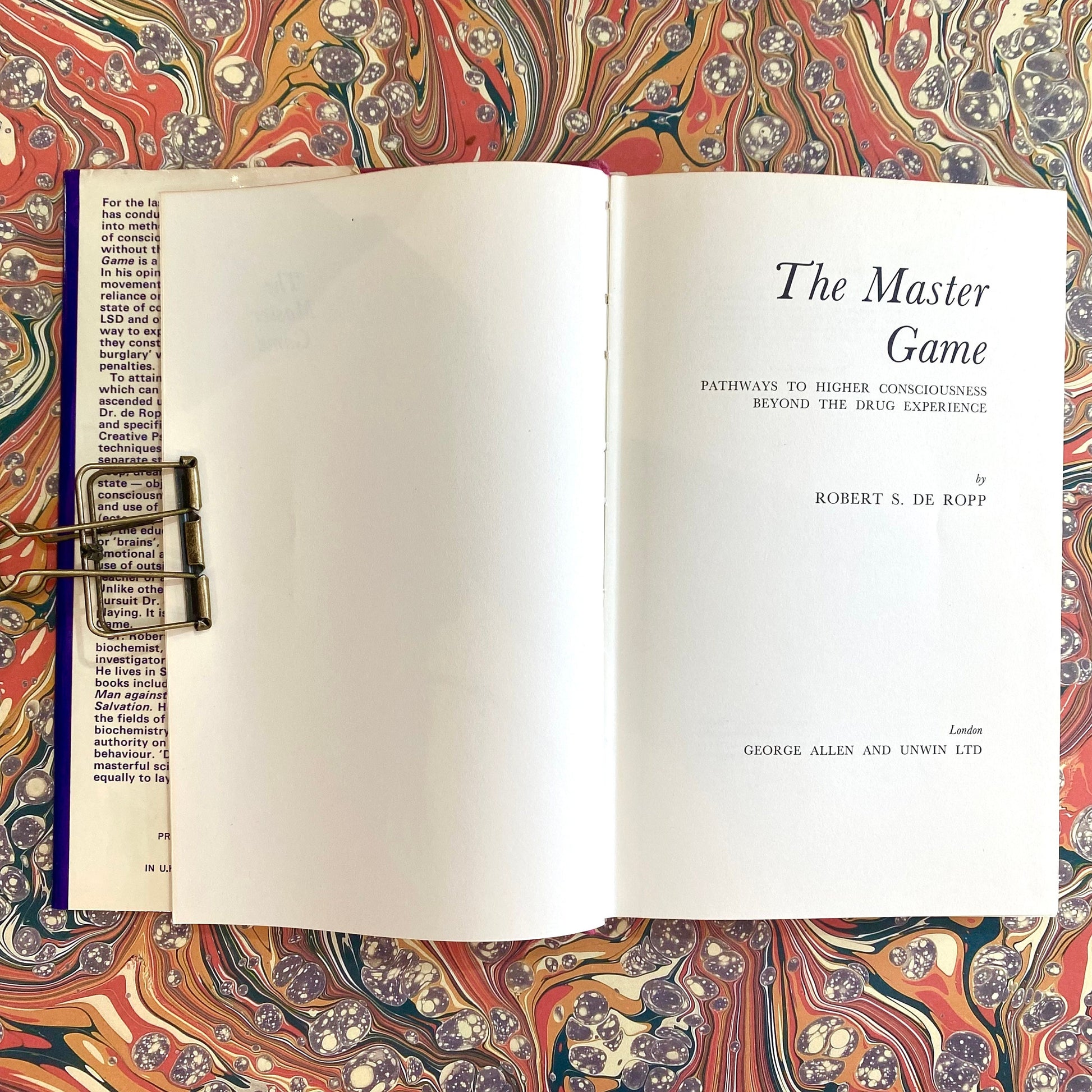 The Master Game, beyond the Drug Experience - Robert S. De Ropp 1969 1St Ed Hardback Spirituality Lsd Psychedelic Science Psychology Book